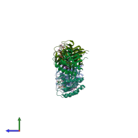 PDB entry 5v71 coloured by chain, side view.