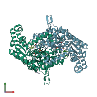 PDB entry 5v7i coloured by chain, front view.
