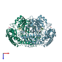 PDB entry 5v7i coloured by chain, top view.