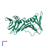 PDB entry 5v7k coloured by chain, top view.