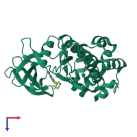 PDB entry 5v82 coloured by chain, top view.