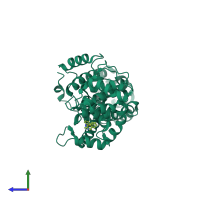 PDB entry 5v83 coloured by chain, side view.