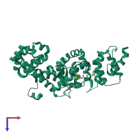 PDB entry 5v83 coloured by chain, top view.