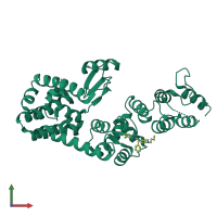 PDB entry 5v86 coloured by chain, front view.