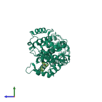 PDB entry 5v86 coloured by chain, side view.