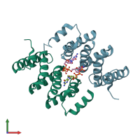 PDB entry 5v87 coloured by chain, front view.