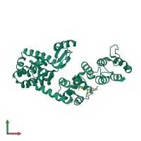 PDB entry 5v88 coloured by chain, front view.