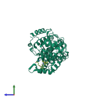 PDB entry 5v88 coloured by chain, side view.