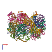 PDB entry 5v8f coloured by chain, top view.