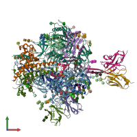 PDB entry 5v8l coloured by chain, front view.