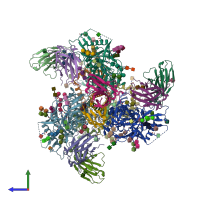 PDB entry 5v8l coloured by chain, side view.