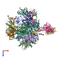 PDB entry 5v8l coloured by chain, top view.