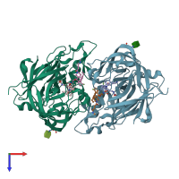 PDB entry 5v8v coloured by chain, top view.