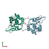PDB entry 5v94 coloured by chain, front view.