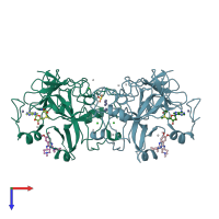 PDB entry 5v9j coloured by chain, top view.