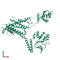 PDB entry 5va3 coloured by chain, front view.