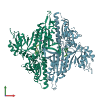 PDB entry 5vad coloured by chain, front view.