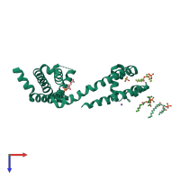 PDB entry 5vb8 coloured by chain, top view.
