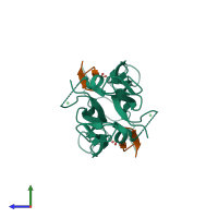 Hetero tetrameric assembly 2 of PDB entry 5vb9 coloured by chemically distinct molecules, side view.