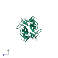 Interleukin-17A in PDB entry 5vb9, assembly 2, side view.