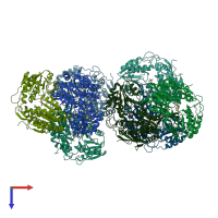 PDB entry 5vbf coloured by chain, top view.