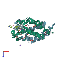 PDB entry 5vbq coloured by chain, top view.