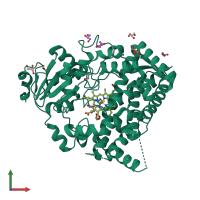 PDB entry 5vcd coloured by chain, front view.