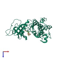 PDB entry 5vcx coloured by chain, top view.