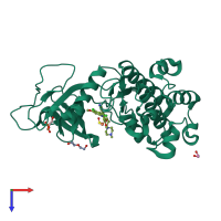 PDB entry 5vcy coloured by chain, top view.