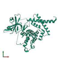 PDB entry 5ve6 coloured by chain, front view.