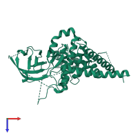 PDB entry 5ve6 coloured by chain, top view.