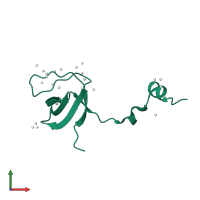 PDB entry 5vei coloured by chain, front view.