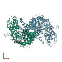 PDB entry 5ver coloured by chain, front view.