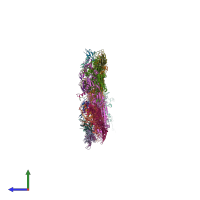 PDB entry 5vf3 coloured by chain, side view.