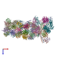 PDB entry 5vfp coloured by chain, top view.