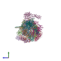 PDB entry 5vfs coloured by chain, side view.