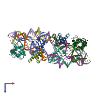 PDB entry 5vfx coloured by chain, top view.