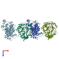 PDB entry 5vgi coloured by chain, top view.