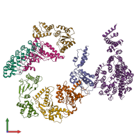 PDB entry 5vhj coloured by chain, front view.