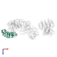 26S proteasome non-ATPase regulatory subunit 10 in PDB entry 5vhj, assembly 1, top view.