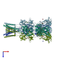 PDB entry 5vhw coloured by chain, top view.