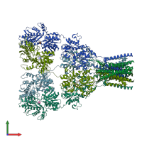 PDB entry 5vhy coloured by chain, front view.