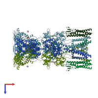 PDB entry 5vhy coloured by chain, top view.