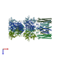 PDB entry 5vhz coloured by chain, top view.