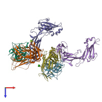 PDB entry 5vi4 coloured by chain, top view.