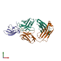 PDB entry 5vic coloured by chain, front view.