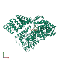 PDB entry 5vif coloured by chain, front view.