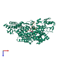 PDB entry 5vif coloured by chain, top view.