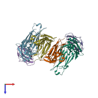PDB entry 5vig coloured by chain, top view.