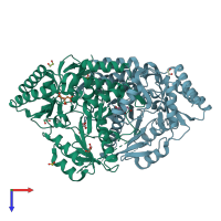 PDB entry 5viu coloured by chain, top view.